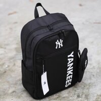 Balo MLB NY Basic Backpack Unisex nam nữ Logo In Dọc Kèm Theo Túi Mini Cặp Đi Học Thời Trang