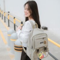Balo MrMiBag xanh lá túi trong kèm phụ kiện trang trí