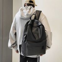 Balo nam đi học balo da pu trơn có ngăn bí mật chống sốc laptop 17 inch thời trang BL23