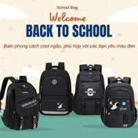 Balo nam màu đen, balo thể thao cặp học sinh thời trang hàn quốc, ba lô nam nữ đơn giản du lịch