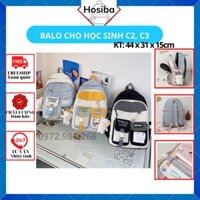 Balo nam nữ đi học, cặp đi học cho học sinh cấp 2, cấp 3, sinh viên phong cách Hàn Quốc, chất liệu vải dù chống thấm M4