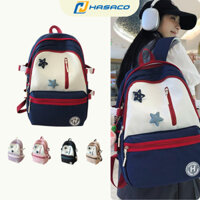 Balo nam nữ [NGÔI SAO] đi học nhiều ngăn balo thời trang chống nước Hasaco đựng laptop 15.6 inch