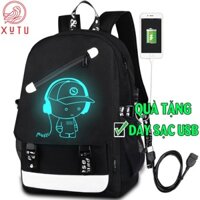 Balo nam nữ phát sáng dạ quang Xutustore cao cấp hình Boy Music đi học đi chơi + Tặng cáp sạc USB - Mẫu HOT năm nay