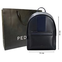 Balo nam Pedro da trơn phối sọc xanh unisex vừa laptop 14inch