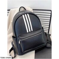 Balo nam Thome màu đen họa tiết 3 sọc trắng