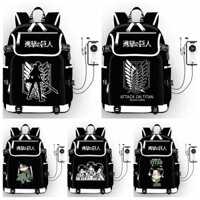 Balo nắp ngang in hình ATTACK ON TITAN ĐẠI CHIẾN TITAN thiết kế thông minh đi học anime chibi nhiều mẫu
