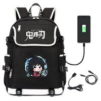 Balo nắp ngang in hình KIMETSU NO YAIBA Thanh Gươm Diệt Quỷ ver chibi vuông anime chibi cặp sách nam nữ đi học