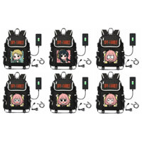 Balo nắp ngang in hình SPY x Family ver VUÔNG Gia Đình Điệp Viên cặp sách nam nữ đi học đựng đồ dùng học tập