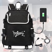 Balo nắp ngang in hình TF GIA TỘC ver CHỮ idol thần tượng cpop mẫu mới thiết kế thông minh đi học cho nam nữ