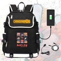 Balo nắp ngang in hình CHAINSAW-MAN ver CỬA SỔ Thợ Săn Quỷ Người Cưa anime chibi cặp sách nam nữ đi học đựng