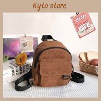 Balo Nhỏ Nhung Gân Dọc Phong Cách Trẻ trung