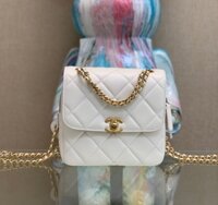Balo nữ Chanel Mẫu Trắng Siêu Cấp Da Mịn 18x20x11.5cm