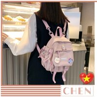 Balo nữ CHEN, túi balo nữ ulzzang thời trang đi học đẹp giá rẻ vải canvas hàn quốc kèm phụ kiện sticker xinh TX96 - Hàng