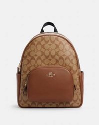 Balo Nữ Coach Court Backpack Bag Brown Signatur