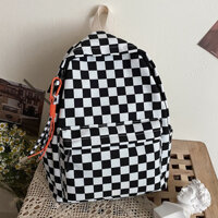 Balo nữ đi học đi chơi đi làm chất vải canvas chống nước style Caro hàng QC cao cấp |royalxuongmay
