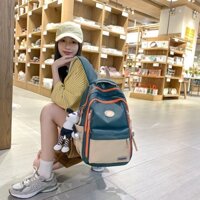 Balo nữ đi học thời trang ulzzang hàn quốc vải canvas chống thấm nước nhiều ngăn đựng vừa laptop đi du lịch đi chơi 1811