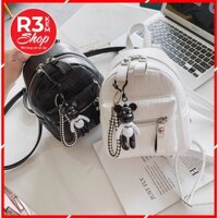 Balo nữ kèm gấu mini | Balo nữ thời trang cao cấp ⚜️Hàng Chất Lượng⚜️