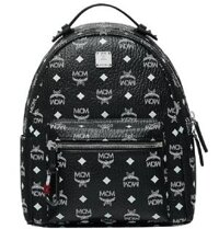 Balo Nữ MCM Stark Backpack in White Logo Visetos 'Black'