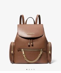 Balo Nữ Michael Kors MK Jet Set Medium Grained Leather Backpack Brown
