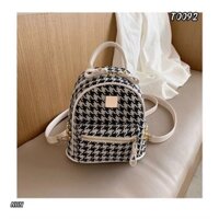 Balo nữ mini, Balo thời trang caro mảnh đồng ziczac