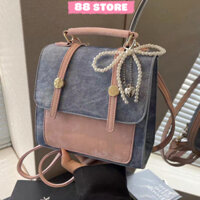 Balo nữ mini,da pu phối jean đi chơi,đi tiệc sanh chảnh phong cách thời trang hàn quốc 88store BL-02