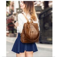 Balo nữ thời trang phong cách Châu Âu, Balo mini 2 khóa dọc Cá Tính - BL112