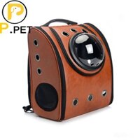 Balo Phi Hành Gia Màu Nâu - Túi vận chuyển chó mèo dưới 6kg - P.Petshop