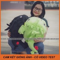 Balo rồng sún răng vải nhung mịn đựng nón bảo hiểm cute - Balo khủng long rồng đuôi nơ