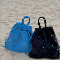 Balo rút vải nhung đính đá lấp lánh