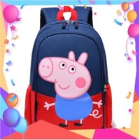 Balo Siêu Nhẹ [FREESHIP] Hình Heo Peppa, Vải cotton, thoáng khí không bí lưng