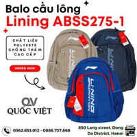 Balo thể thao, balo cầu lông Lining ABSS275-1 chính hãng Quốc Việt Badminton chất liệu chống thấm loại tốt