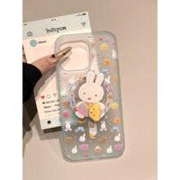 Balo thỏ Miffy có giá đỡ từ tính, ốp lưng iPhone tương thích với 16/15/14 Pro Max/13/12/11