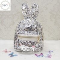 Balo thỏ sequin lấp lánh BERI (bạc) - BALO003