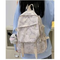 Balo Thời Trang Họa Tiết Gấu Nổi Bật Cho Học Sinh Cấp 2 Cấp 3,Cặp Đi Học Nhiều Ngăn