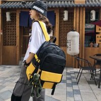 BALO THỜI TRANG PHONG CÁCH HÀN QUỐC UNISEX PHỐI MÀU, FORM RỘNG ĐỰNG ĐỒ, ĐỰNG LAPTOP 15.6 INCH BL022 - KAKAPO