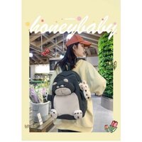 Balo thú bông hình con mèo dễ thương, chất dù, size 29x39, mã BALOMEO phù hợp đi chơi, chụp ảnh, đựng vừa a4, laptop