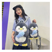 Balo thú nhồi bông Balo gấu bông Balo chim cánh cụt ôm cá siêu đáng yêu.