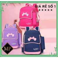 Balo tiểu học chống gù, chống thấm, phản quang, có chất xịn cho bé gái đi học từ lớp 1 đến lớp 4, cặp sách chống thấm