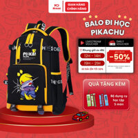 Balo tiểu học họa tiết Pikachu nam nữ thời trang Hàn Quốc chất liệu vải dù cao cấp bền bỉ