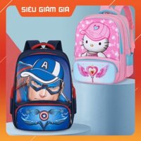 Balo trẻ em học sinh cấp 1 lớp 1 2 3 4 5 cặp xách đi học cho bé trai bé gái ba lô tiểu học hoạ tiết 3D chống nước NI01 C