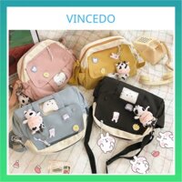 Balo túi đeo chéo nữ ulzzang chống nước nhiều ngăn đi chơi mini da mềm cá tính giá rẻ VINCEDO BLHC09