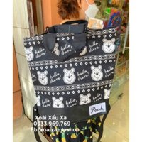 balo + túi xách 2 trong 1 gấu winnie the pooh