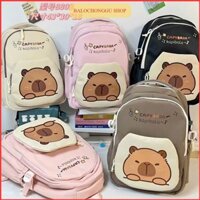 Balo Ulzzang Capybara Đi Học Nam Nữ phong cách hàn quốc black cho học sinh cấp 1 2 3 nhiều màu để lựa chọn