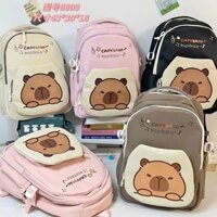 Balo Ulzzang Capybara Đi Học Nam Nữ phong cách hàn quốc black cho học sinh cấp 1 2 3 nhiều màu để lựa chọn