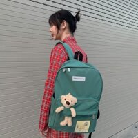 Balo Ulzzang chống nước, Học Sinh Sinh Viên Kèm Gấu Bông Phong Cách Hàn Quốc Cực Dễ Thương, đi học đi chơi