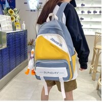 Balo Ulzzang Đi Học Nam Nữ Thời Trang Phối Màu Chống Thấm Nước Cỡ Lớn Sunday BL112