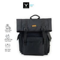 Balo Ulzzang Đựng Laptop Dành Cho Nam Nữ Thời Trang Cao Cấp, Chất Liệu Vải Poly Canvas 1000D Trượt Nước - BL197 - LOGO GADINO  tặng V07