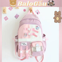 Balo Ulzzang Hàn Quốc nam nữ , Balo đi học thời trang màu pastel cài nút BL 987 FASHION