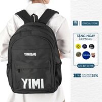 Balo Ulzzang Nhiều Ngăn YUMI Đi Học Thời Trang Đen Trơn Basic Dành Cho Nam Nữ LAMODA BL008