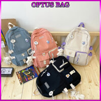 Balo ulzzang thời trang đi học chống thấm nước phong cách OEM ( Không kèm phụ kiện Ếch xanh)